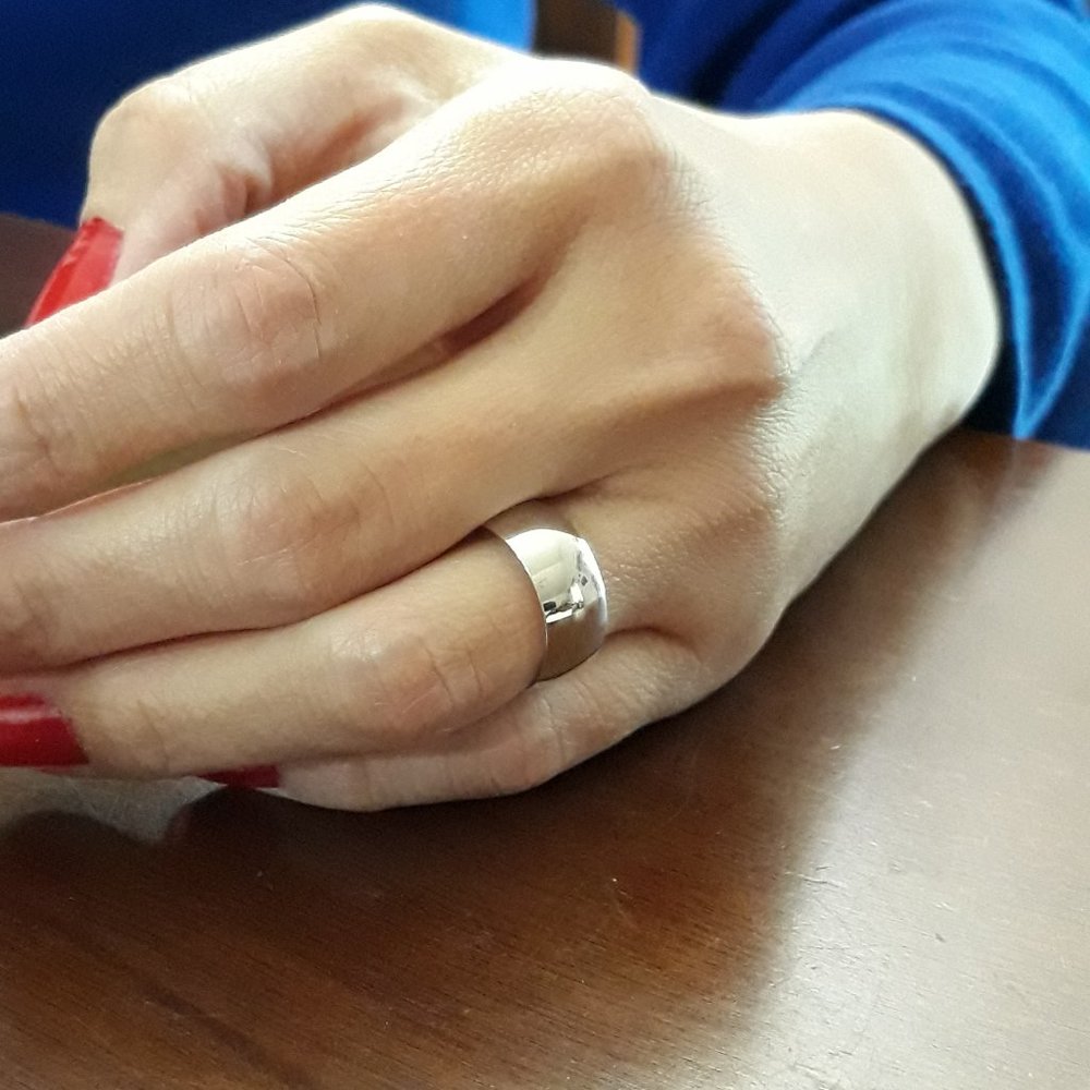 8mm Sterling Silver Wedding Band Ring